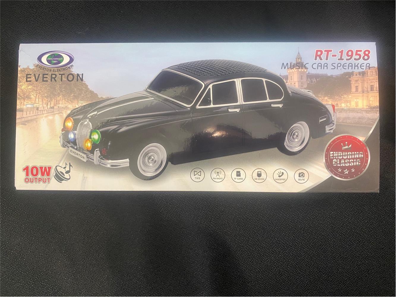 EVERTON RT-1958 Arabalı  Bluetooth Fm-Usb-Tf-Aux Şarjlı Nostaljik Radyo