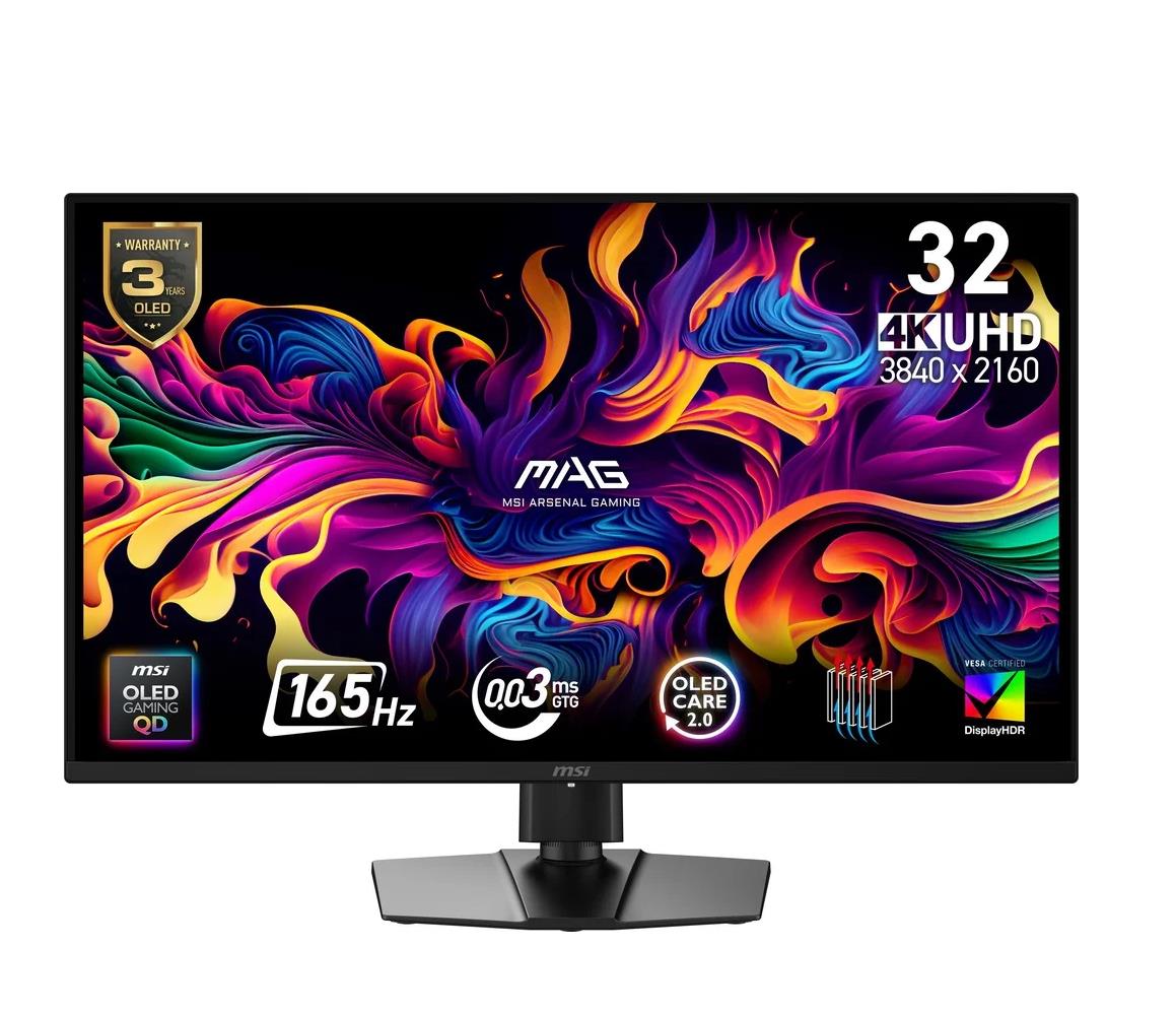 Msi 31.5" 322UP QD-OLED E16 3840x2160 UHD 165Hz 0.03 ms HDMI DP Type-C True Black 400 Gaming Monitör