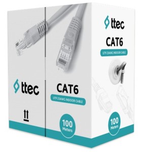 Ttec KBL-CAT6-23CCA-IN100G İç Mekan PVC Gri 100 metre Kablo 