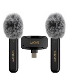 Snopy SN-MW80 Siyah 2 Mikrofonlu Kablosuz Type-c Yaka Mikrofonu