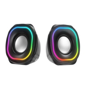 Mikado MD-180 2.0 3W-2 Siyah RGB Aydınlatmalı USB + 3.5mm USB 5V Speaker Hoparlör