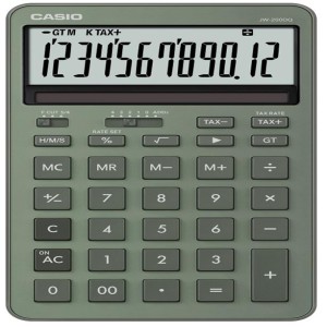Casio JW-200DQ-GN 12 Hane Puslu Yeşil Masa Üstü Hesap Makinesi