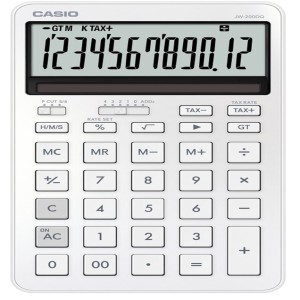 Casio JW-200DQ-WE 12 Hane İpeksi Beyaz Masa Üstü Hesap Makinesi