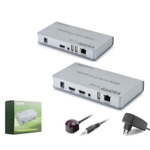HADRON HDX1424 HDMI KVM IP Extender H.264 Loop Out IR 1080p 60 Hz 200 m Gri