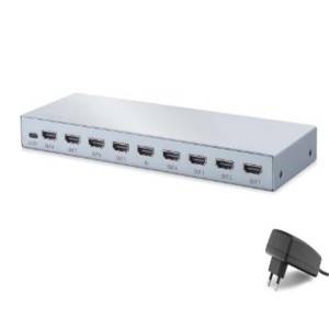 HADRON HDX1433 HDMI Splitter EDID 8K 60 Hz 1 Giriş 8 Çıkış Gri