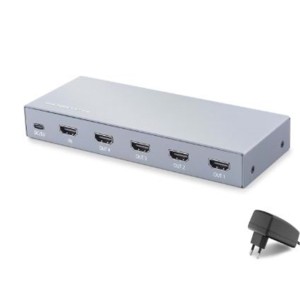 HADRON HDX1429 HDMI Splitter EDID 4K 60 Hz 1 Giriş 4 Çıkış Gri